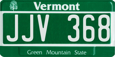 VT license plate JJV368