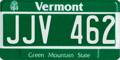 VT license plate JJV462