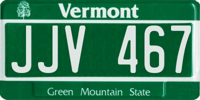 VT license plate JJV467