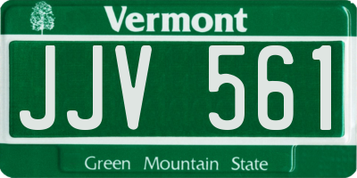VT license plate JJV561
