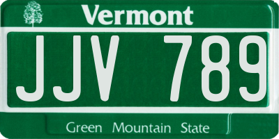 VT license plate JJV789
