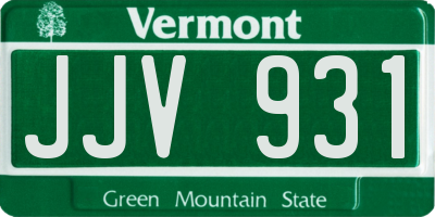 VT license plate JJV931