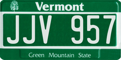 VT license plate JJV957