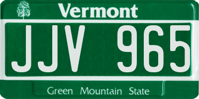 VT license plate JJV965