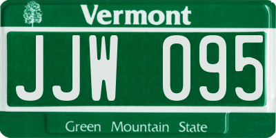 VT license plate JJW095