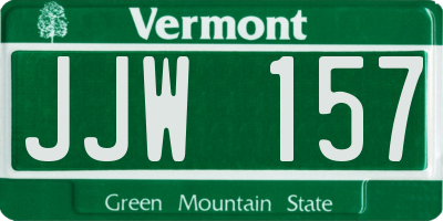 VT license plate JJW157