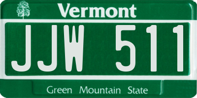 VT license plate JJW511