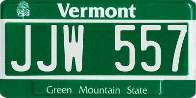 VT license plate JJW557