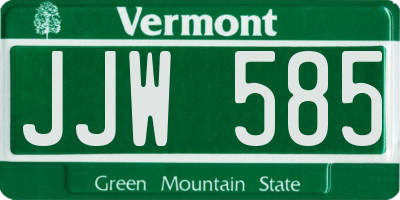 VT license plate JJW585