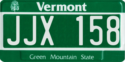 VT license plate JJX158