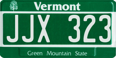 VT license plate JJX323