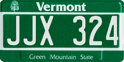 VT license plate JJX324