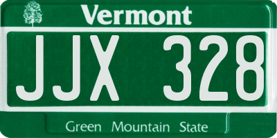 VT license plate JJX328