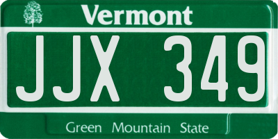 VT license plate JJX349