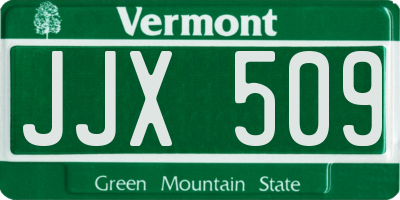 VT license plate JJX509
