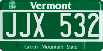 VT license plate JJX532