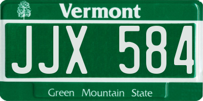 VT license plate JJX584