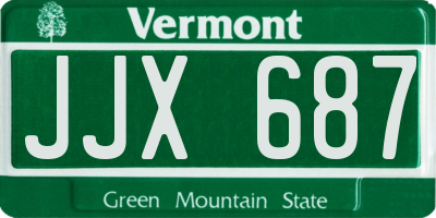 VT license plate JJX687