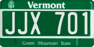 VT license plate JJX701