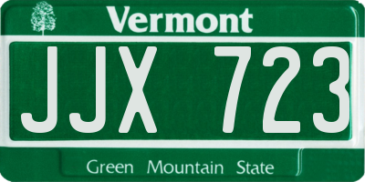 VT license plate JJX723