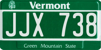 VT license plate JJX738
