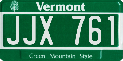 VT license plate JJX761