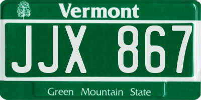 VT license plate JJX867