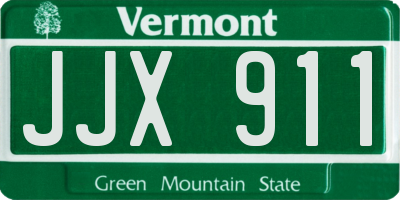 VT license plate JJX911