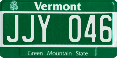 VT license plate JJY046