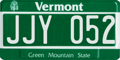 VT license plate JJY052