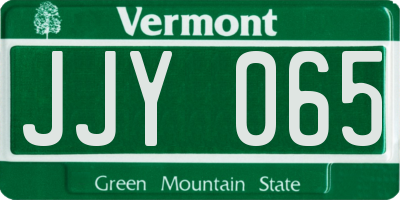 VT license plate JJY065