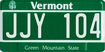 VT license plate JJY104