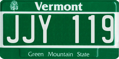 VT license plate JJY119