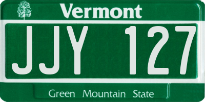 VT license plate JJY127