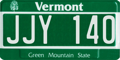 VT license plate JJY140