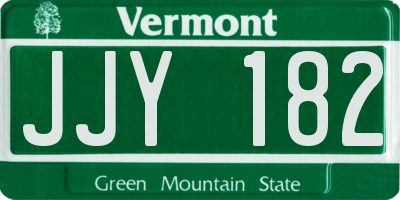 VT license plate JJY182