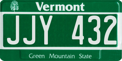VT license plate JJY432