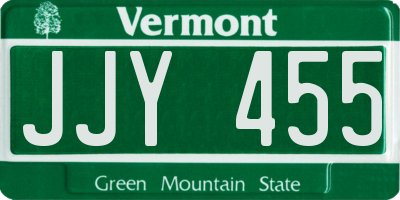 VT license plate JJY455