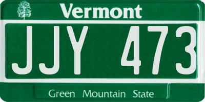 VT license plate JJY473