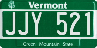 VT license plate JJY521