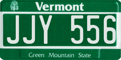 VT license plate JJY556