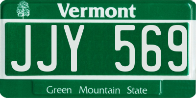 VT license plate JJY569