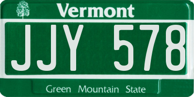 VT license plate JJY578