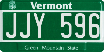 VT license plate JJY596