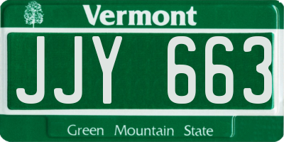 VT license plate JJY663