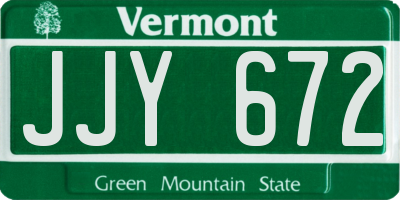 VT license plate JJY672