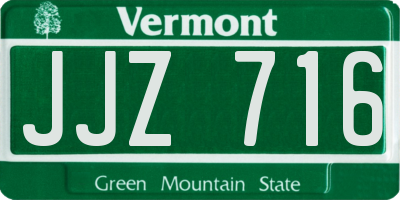 VT license plate JJZ716