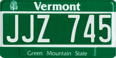 VT license plate JJZ745