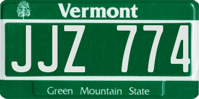 VT license plate JJZ774