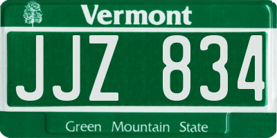 VT license plate JJZ834